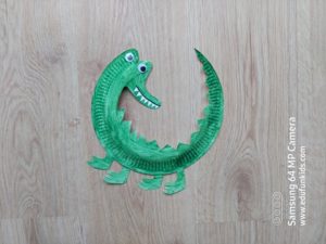 Krokodyl - praca plastyczna z wykorzystaniem talerzyka papierowego