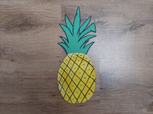 Ananas - praca plastyczna z wykorzystaniem talerzyka papierowego